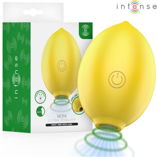 Intense KLITORALNI STIMULATOR Moni - sesalni vibrator, vakuum, silikon, 10 načinov, limona Slike