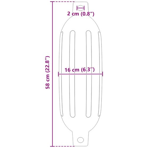  Odbojnici za čamce 2 kom. &amp;Oslash; 16 x 58 cm Bijela PVC Slike