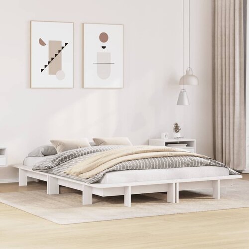 Furnova Posteljni okvir brez vzmetnice bel 120x200 cm trdna borovina, (21934346) Slike