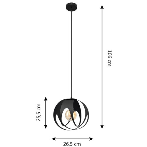 Luster na kablu MOONLIGHT 1xE27/15W/230V crna Slike