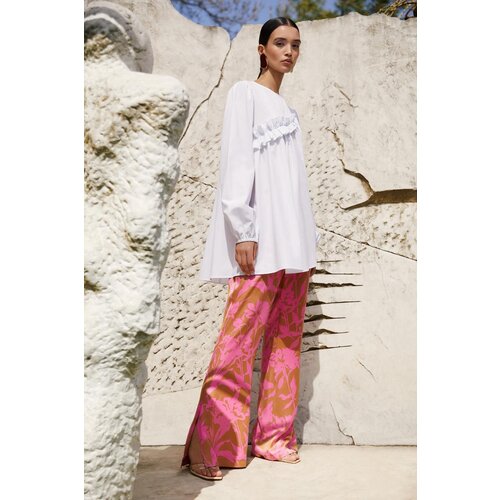 Defacto Spanish Leg Floral Satin Trousers Cijene