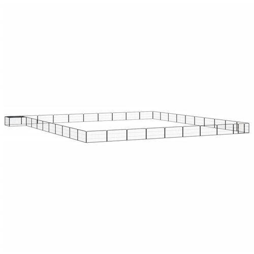 vidaXL Pasja ograda s 40 paneli črna 100x50 cm prašno barvano jeklo Cene
