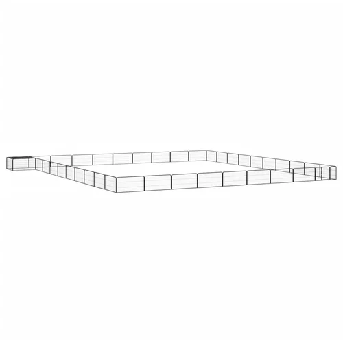 vidaXL Pasja ograda s 40 paneli črna 100x50 cm prašno barvano jeklo
