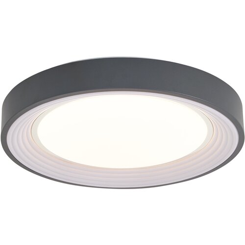 QAZQA Sodobna stropna svetilka siva z belo 38 cm vklj. LED zatemnitev - Kanton Slike