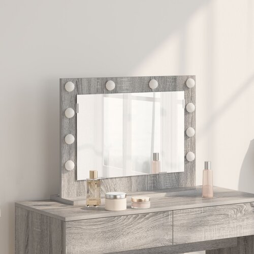 vidaXL ogledalo za toalet Siva Sonoma MDF, Staklo 60 x 45 x 18 cm Cijene