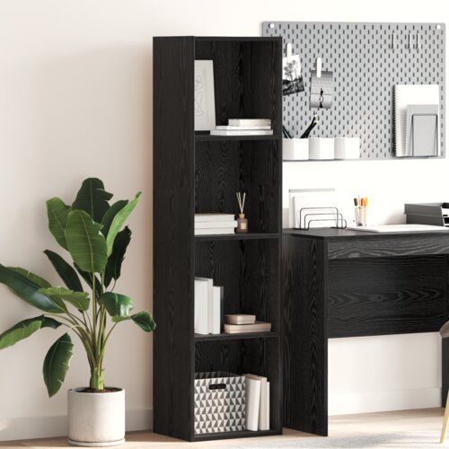 VidaXL Knjižna omara Črni hrast 40 x 30 x 152 cm Konstruiran les Slike