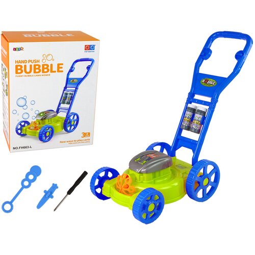Lean Toys Kosilnica Stroj za milne mehurčke Modra glasba iz milnih mehurčkov Slike