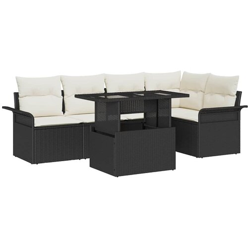  Sjedeća garnitura za vrt 6 kom. Crna poliratan 100 x 55 x 73 cm Slike
