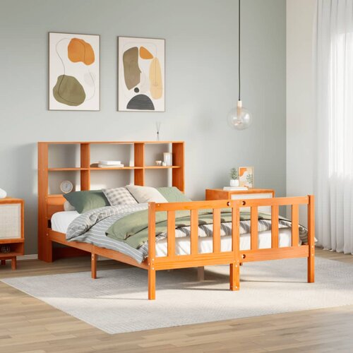 vidaXL Krevet s regalom za knjige bez madraca 160x200 cm od borovine Cijene