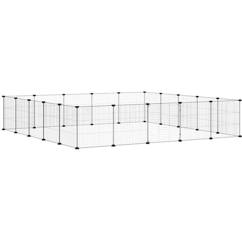  Kavez za ljubimce s 20 panela i vratima crni 35 x 35 cm čelični Slike