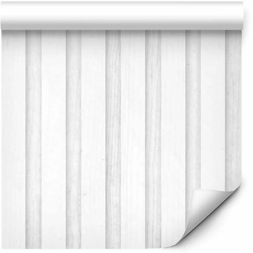  Tapeta - Wooden Texture - Symmetrical vertical lines on a white background. 50x1000 Premium Slike