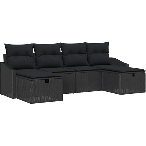  Sjedeća garnitura za vrt 6 kom. poliratan Smeđa 233 x 117 x 85 cm Slike