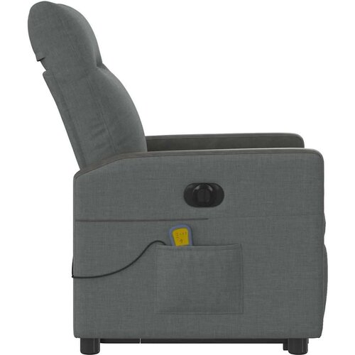 VidaXL Električni masažni naslonjač na podizanje od tkanine tamnosivi Slike