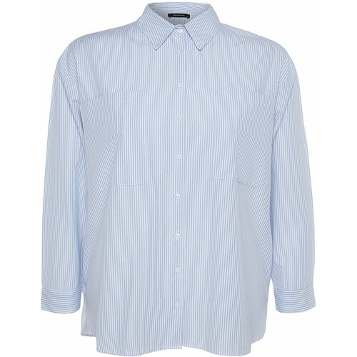 Trendyol Curve Plus Size Shirt - Blue - Oversize Slike