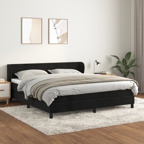 Krevet s oprugama i madracem crni 160x200 cm bar&amp;scaron;unasti Slike