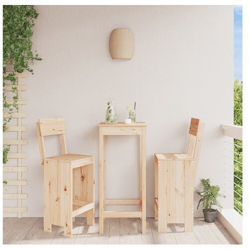 VidaXL Barski stolček 2 kosa 40x48,5x115,5 cm trdna borovina Slike