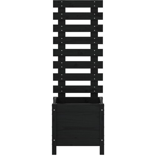  Vrtna sadilica sa stalkom crna 39x39,5x114 cm masivna borovina Slike