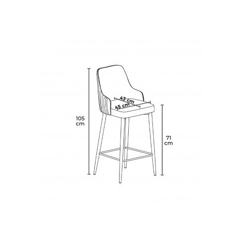 Hanah home Set barskih stolica Enox, 4 dijela, Bež-bijela Slike