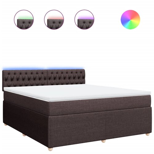 vidaXL Box spring postelja z vzmetnico temno rjava 180x200 cm blago, (21304589) Cene