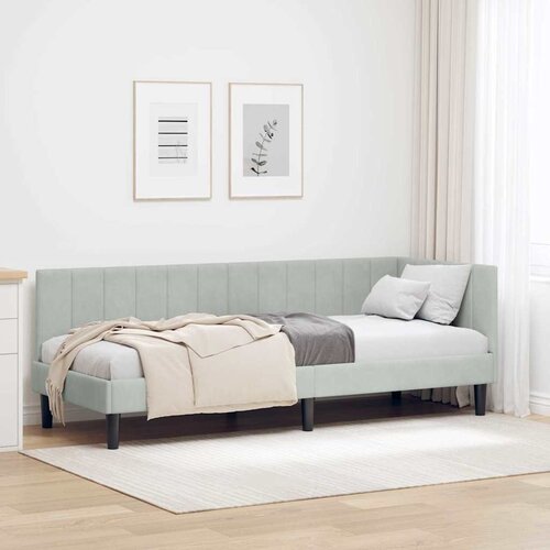 vidaXL Kutni okvir kreveta s uzglavljem Svjetlosiva 80 x 200 cm Baršun Cene