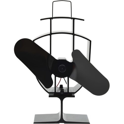 VidaXL Ventilator za peć na toplinski pogon s 2 lopatice crni Slike