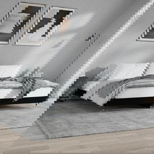 VidaXL Okvir za krevet crni 200 x 200 cm konstruirano drvo Slike