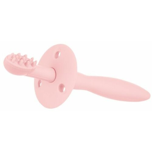 Canpol babies silikonska četkica sa glodalicom za negu desni i zubića - pink (51/500) Slike