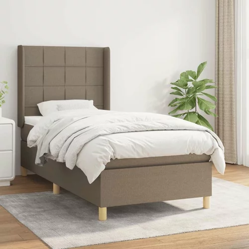  Box spring postelja z vzmetnico taupe 100x200 cm blago, (20894175)