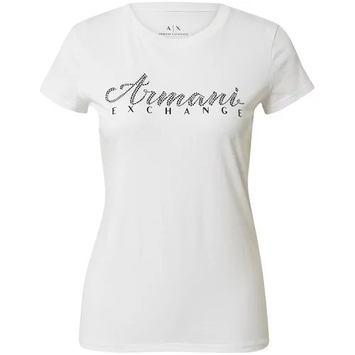 Armani Exchange Majica crna / bijela