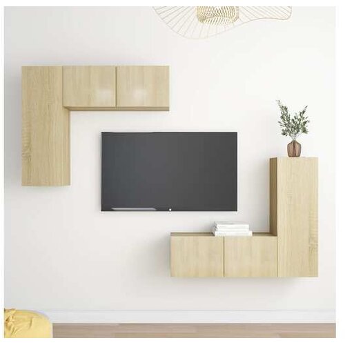  4-dijelni set TV ormarića boja hrasta sonome od iverice Cene