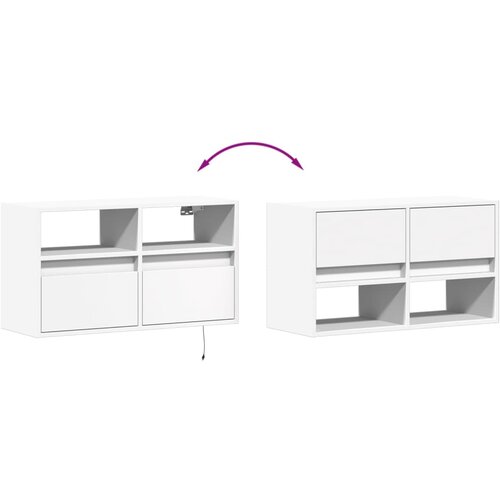  Zidni TV ormarić s LED svjetlima bijeli 80 x 31 x 45 cm Slike