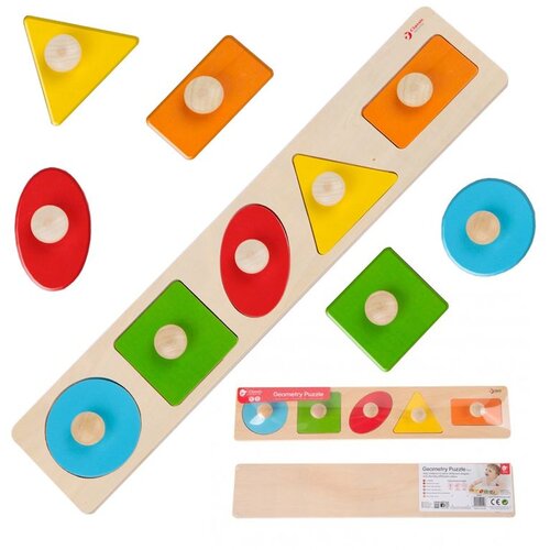 Classic World Klasična svjetska Montessori slagalica za djecu, učenje oblika, figura, boja, 7 dijelova. Slike