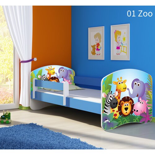  Dječji krevet ACMA s motivom, bočna plava 140x70 cm 01-zoo Cijene