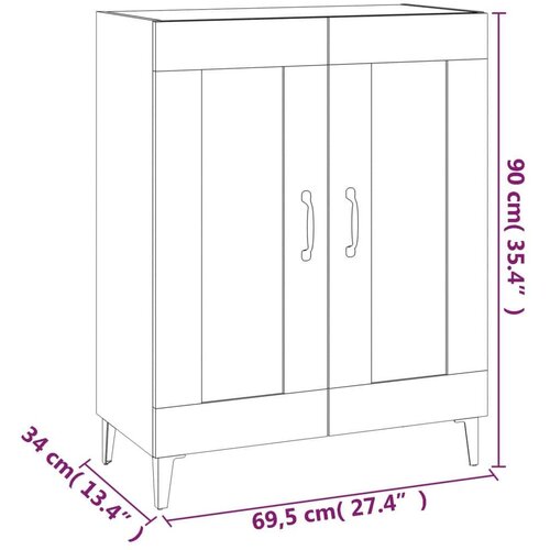  Komoda siva boja betona 69 5 x 34 x 90 cm od konstruiranog drva Slike