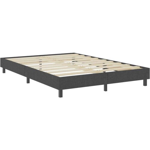 VidaXL Krevet od tkanine s oprugama tamnosivi 140 x 200 cm Slike