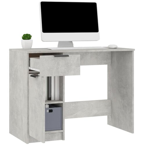  Radni stol boja betona 100 x 50 x 75 cm od konstruiranog drva Slike