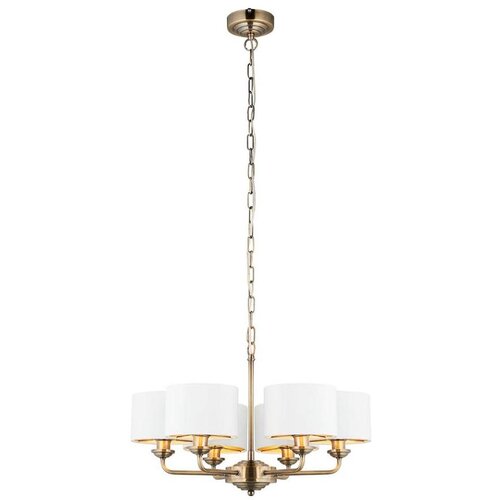  Endon 98936 - Luster na lancu HIGHCLERE 6xE14/28W/230V bela/mesing Cene