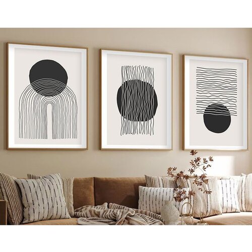 WALLXPERT huhu213 - 50 x 70 Multicolor Decorative Framed MDF Painting (3 Pieces) Cene