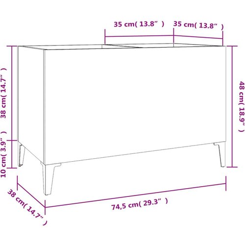 vidaXL Omarica za gramofonske plošče bela 74,5x38x48 cm inženirski les Cene