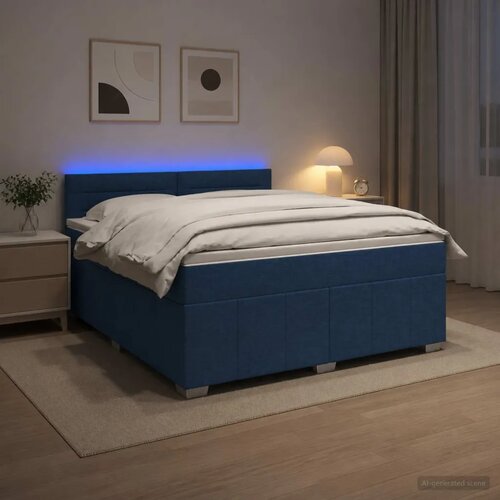  Boxspring krevet s madracem Plava 140 x 200 cm Tkanina - Plava 140 x 200 cm Dizajn linija Cijene