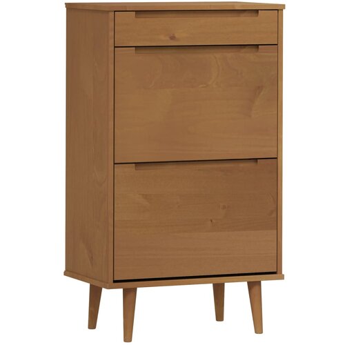 Maison Chic Omarica za obutev - Kopa za čevlje MOLDE rjava 59,5x35x103 cm trdna borovina, (21776264) Slike