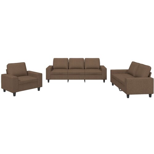 Maison Chic Sedežna garnitura - kavč 3-delna rjavo blago, (21728590) Cene