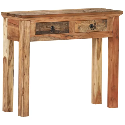 vidaXL Konzolna mizica 90,5x30x75 cm trden akacijev in predelan les