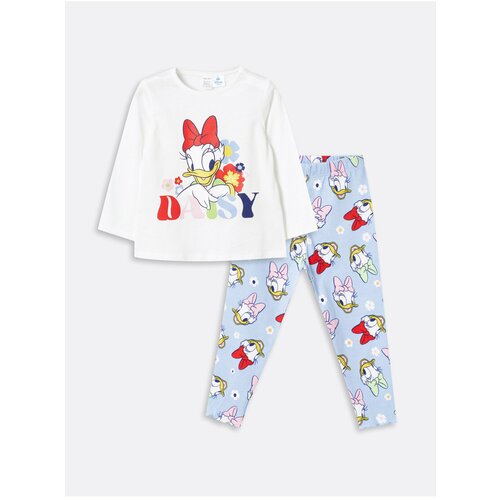 LC Waikiki Crew Neck Long Sleeve Daisy Duck Printed Baby Girl Pajama Set Cene