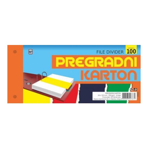  Pregradni karton 24x10.5mm 1/100 u boji optimum 250gr ( 29963 ) Cene