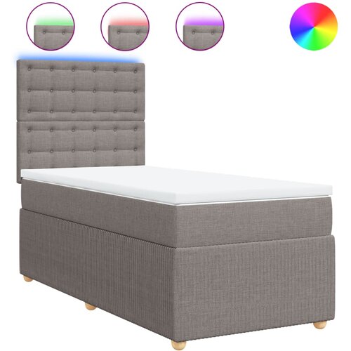 vidaXL Box spring postelja z vzmetnico taupe 90x200 cm blago, (21310059) Cene