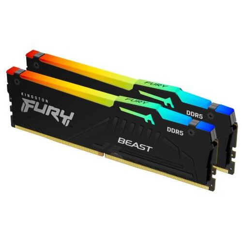 Ram DDR5 Kingston 32GB (2x16GB kit) 5600MT/s KF556C36BBEAK2-32 Fury Beast RGB EXPO Cene