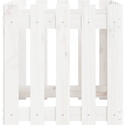 VidaXL Vrtna sadilica s izgledom ograde bijela 50x50x50 cm od borovine Slike