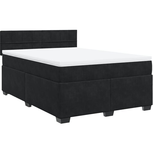 Maison Chic Box spring posteljni - Vzmetna postelja z vzmetnico črn 140x190 cm žamet SL10660, (21884733) Cene