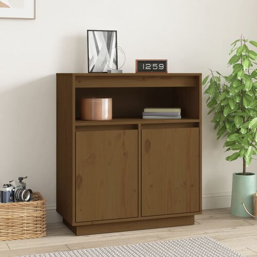 VidaXL Komoda medeno rjava 70x34x80 cm trdna borovina Slike